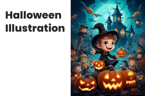 Download Halloween Illustration with Kids - Premium Resources