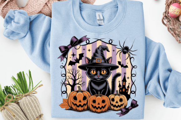 Download Retro Halloween Black Cat PNG Clipart - Retro halloween Collection