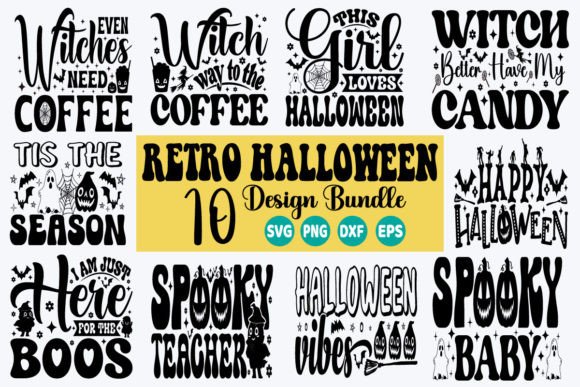 Download Retro Halloween Bundle SVG Design - Svg design Collection