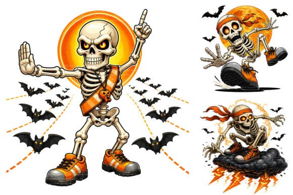 Download Retro Halloween Skeletons PNG Bundle - Retro halloween Collection