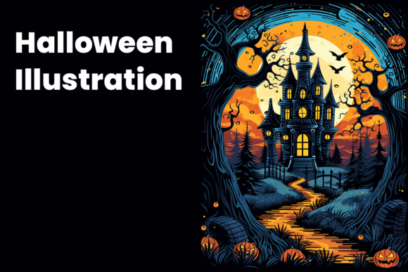 Download Spooky House | Halloween Illustration - Premium Resources