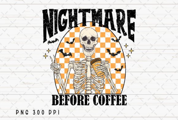 Download Skeleton Retro Halloween Coffee Fall PNG - Retro halloween Collection